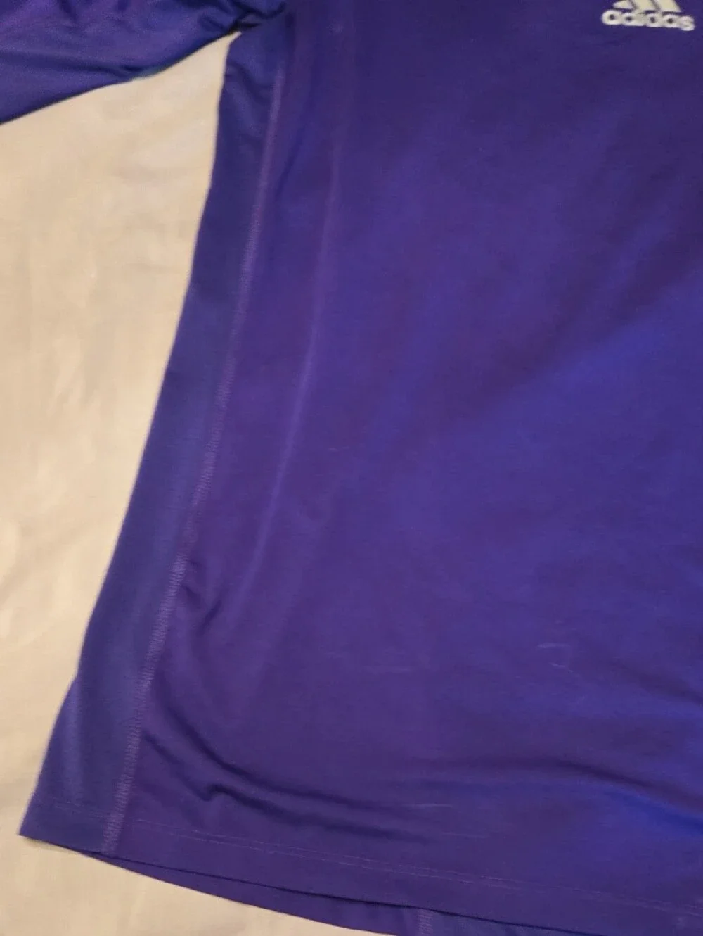 adidas Purple Long-Sleeve Performance Top with White Logo